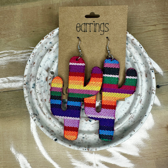 Colorful Cactus Drop Earrings