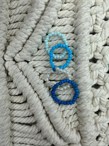 Beaded Blue Rings
