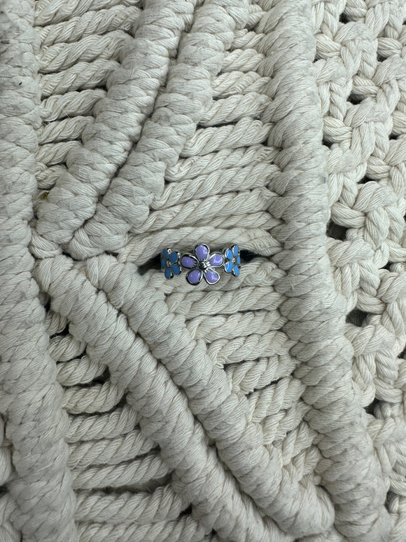 Purple & Blue Flower Ring