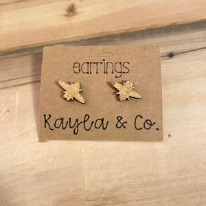 Wooden Bee Studs