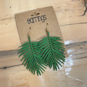 Metal Palm Leaf Earrings