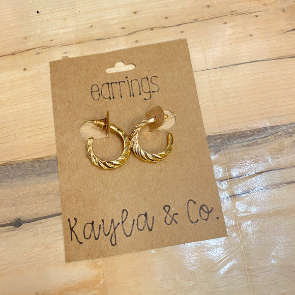 Twisted Gold Hoops